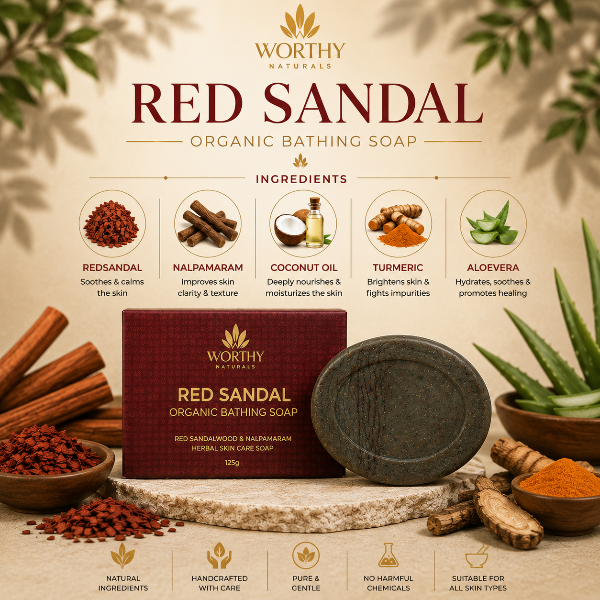 Red Sandal Organic Bathing Soap