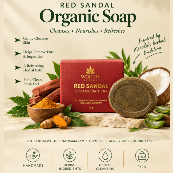 Red Sandal Organic Bathing Soap Pack of 2